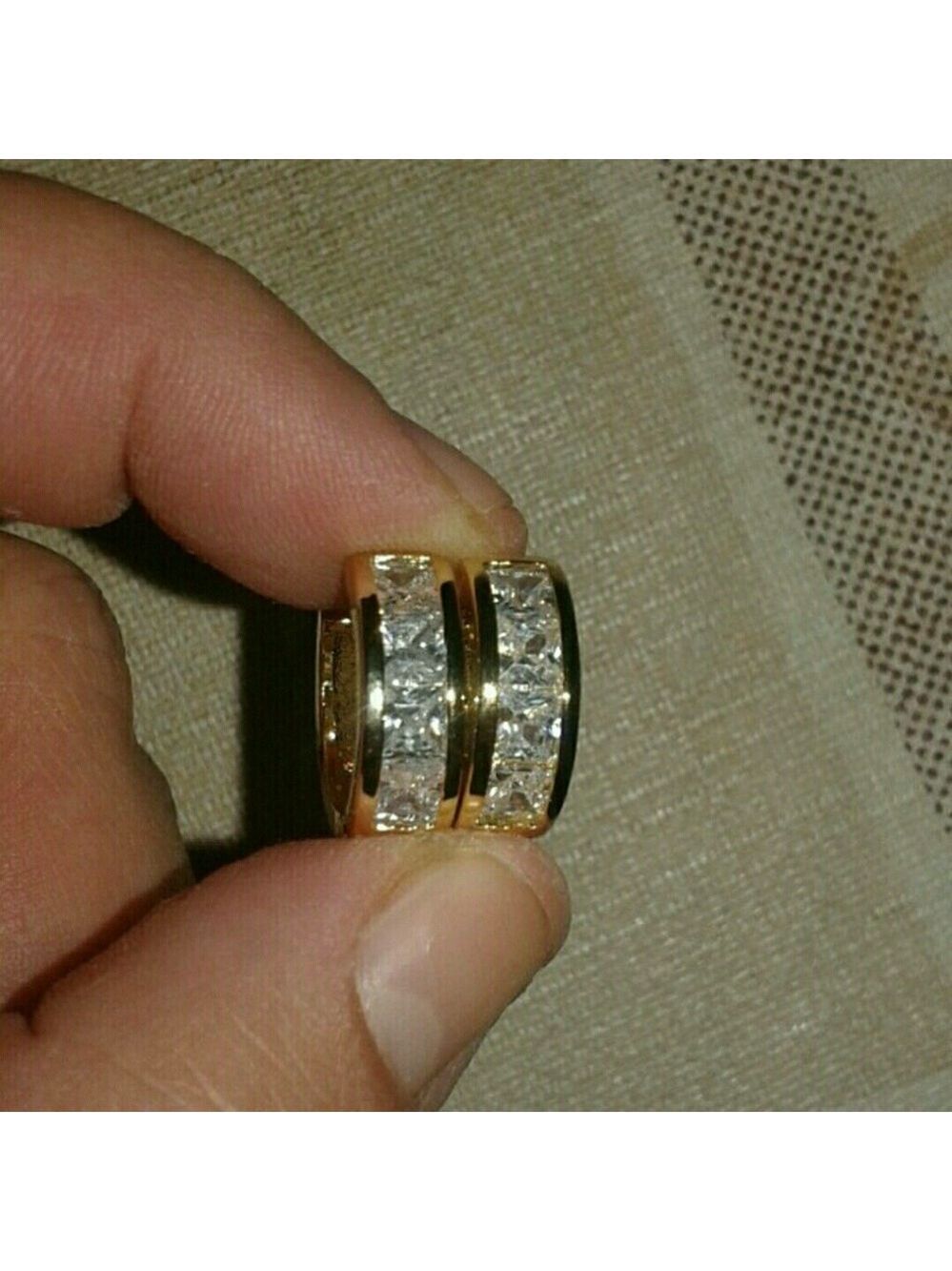 💋RHINESTONE GOLD HOOPS!!! - Picture 4 of 9